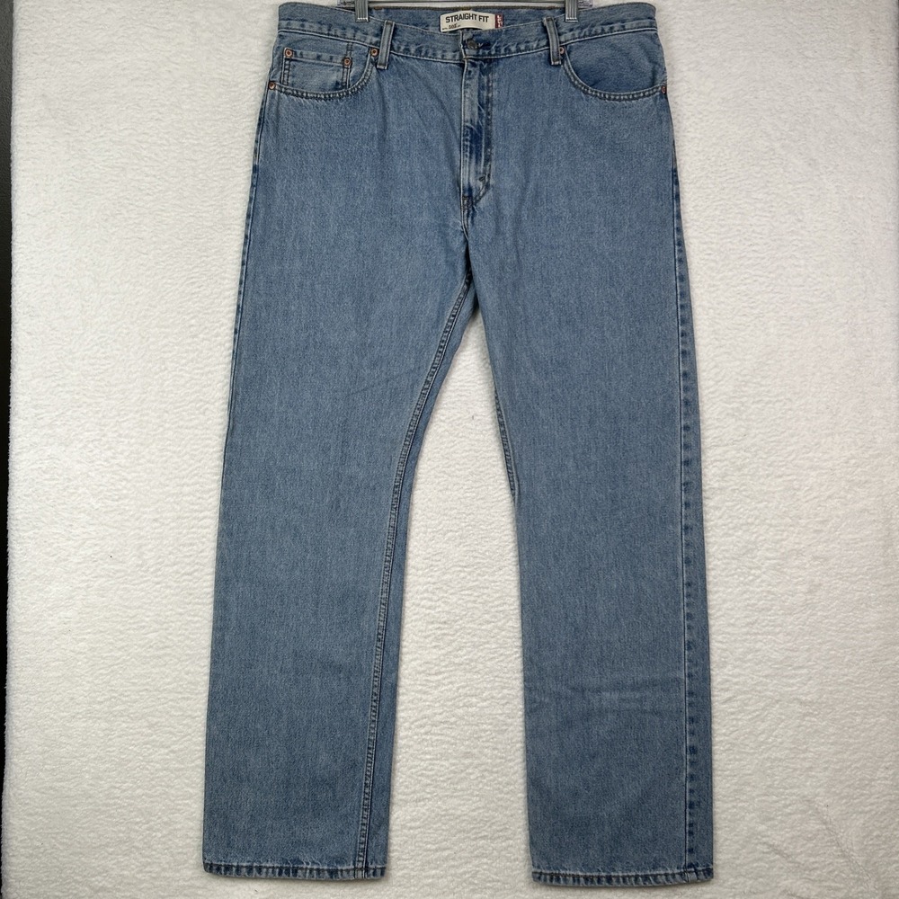 Levi's 505 Mens 40x34 Regular Straight Fit Jeans Blue Denim Mid Rise Zip Fly eg